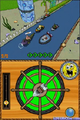 SpongeBob's Boating Bash (USA) (NDSi Enhanced) screen shot game playing